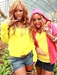 Farmer girls Raina Ogami and Rara Farmer girls Raina Ogami and Rara