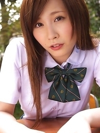 Schoolgirl Iyo Hanak poses at the open air in sexy skirt Schoolgirl Iyo Hanak poses at the open air in sexy skirt