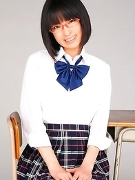 An Mashiro shows nasty behind under school uniform skirt An Mashiro shows nasty behind under school uniform skirt