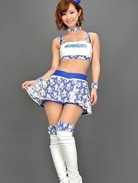 Ichika Nishimura in long boots and short skirt is playful Ichika Nishimura in long boots and short skirt is playful
