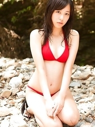 Mikako Horikawa with hot body in red lingerie plays outdoor Mikako Horikawa with hot body in red lingerie plays outdoor