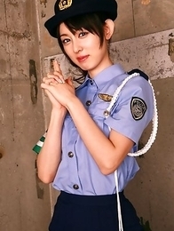 Rina Akiyama in police woman uniform exposes sexy legs Rina Akiyama in police woman uniform exposes sexy legs
