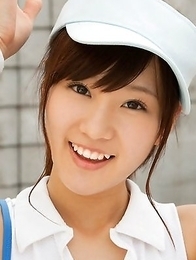 Kana Yuuki shows flexibility while playing with tennis ball Kana Yuuki shows flexibility while playing with tennis ball
