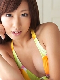 Ayaka Enomoto in yellow bath suit and sandals is appetizing Ayaka Enomoto in yellow bath suit and sandals is appetizing