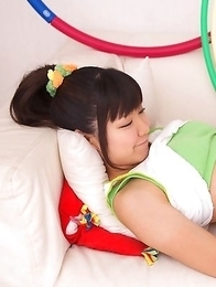 Ayana Tanigaki takes clothes off while playing with balls Ayana Tanigaki takes clothes off while playing with balls