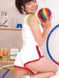 Ayana Tanigaki takes clothes off while playing with balls Ayana Tanigaki takes clothes off while playing with balls